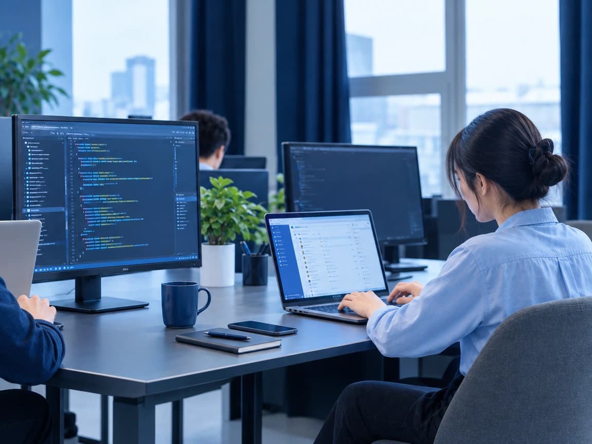 Agency team working together in an office